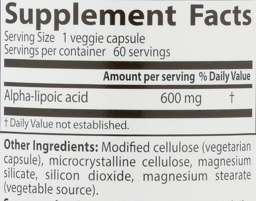 Alpha Lipoic 600mg, 60 vcap