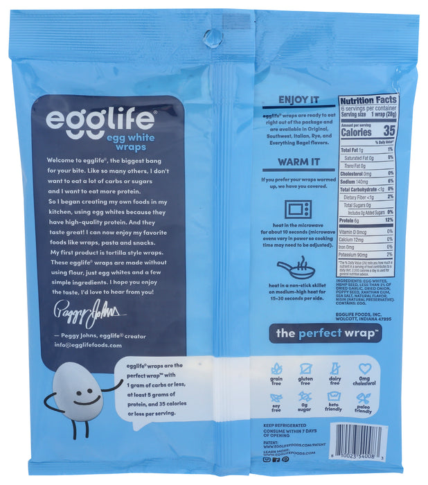 Egg White Wraps, Everything, 6 oz