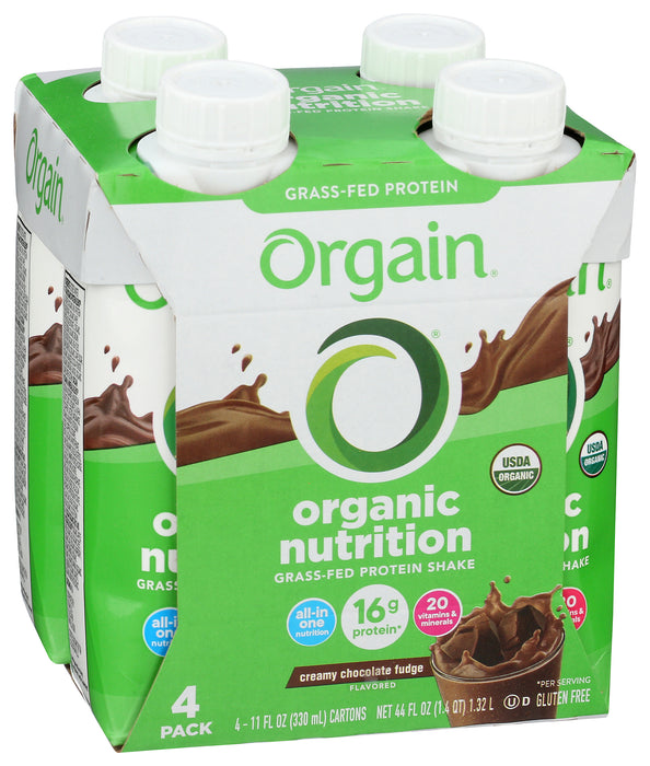 Protein Drink, Creamy Chocolate Fudge, Grass Fed Org, 4/11 fl oz