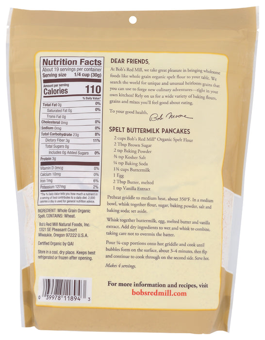 Spelt Flour, Org, 20 oz