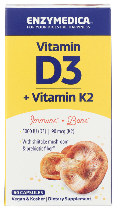 Vitamin D3 + K2 5000IU/90mcg, Org, 60 vcaps