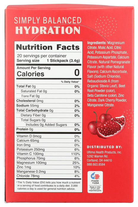 Electrolyte Powder, Cherry Pomegranate, 20 stick pk