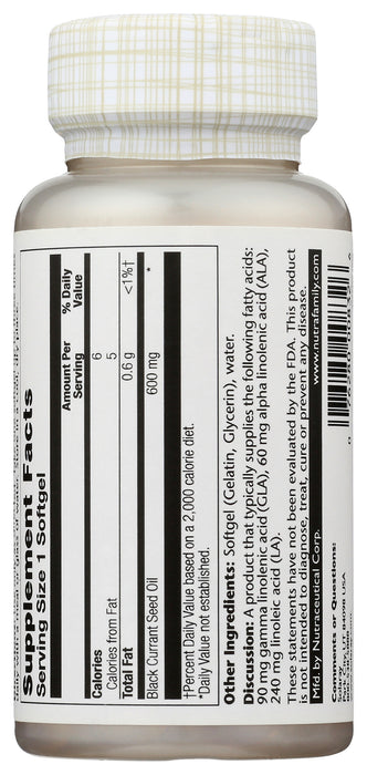 Black Current Oil 600mg, 90 sgel