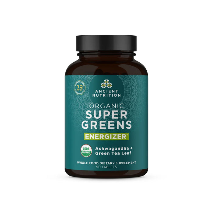 Super Greens, Energizer, Org, 30 serv/90 tab