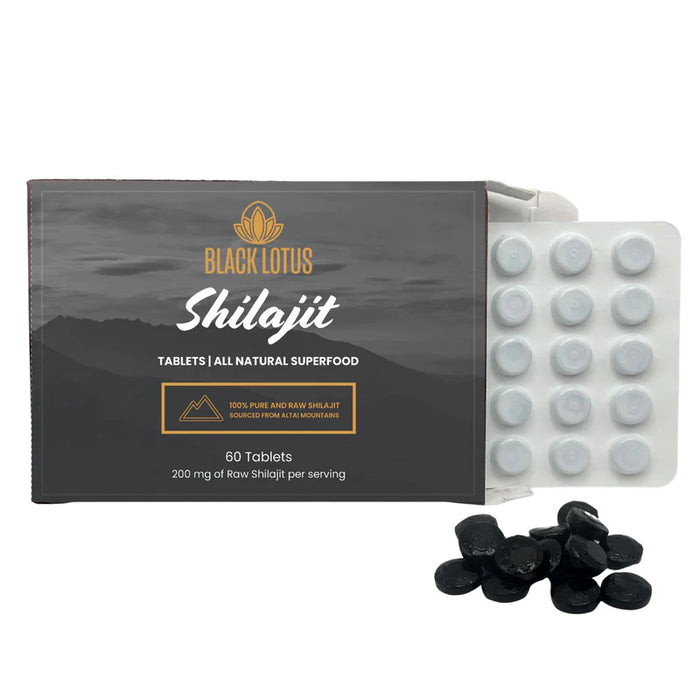 Black Lotus Pure Shilajit Tablets, 60 tabs, lab-tested Shilajit