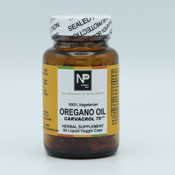 Oregano Oil, Carvacrol 70, 60 liq vcap