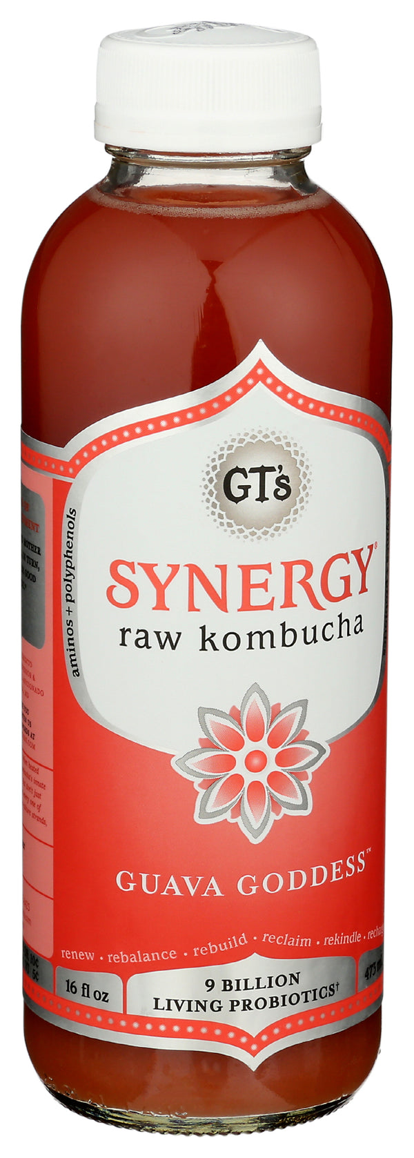 Synergy Raw Kombucha, Guava Goddess, Org, 16 floz