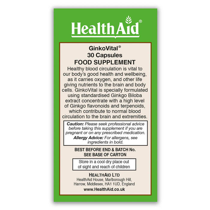 Ginkgo Vital 3™, 30 cap