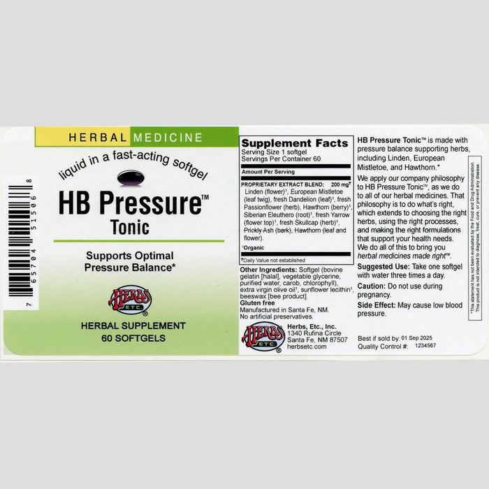 HB Pressure Tonic, 60 sgel