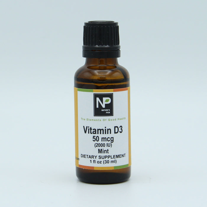 Vitamin D3 50 mcg (2000 IU), Mint, 1 fl oz