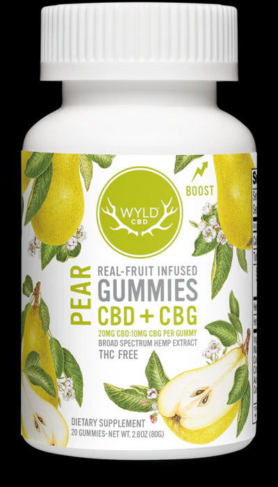 Real Fruit Infused CBD/CBG, Pear, 20 gummy