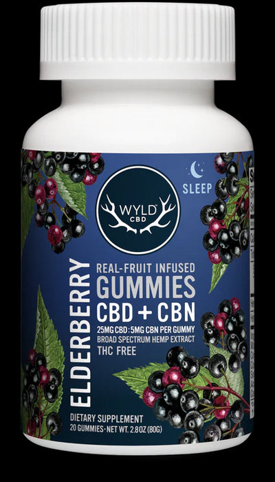 Real Fruit Infused CBD/CBN Sleep, Elderberry, 20 gummy