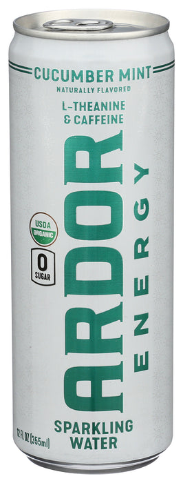 Sparkling Water Energy Drink, Cucumber Mint, Org, 12 oz