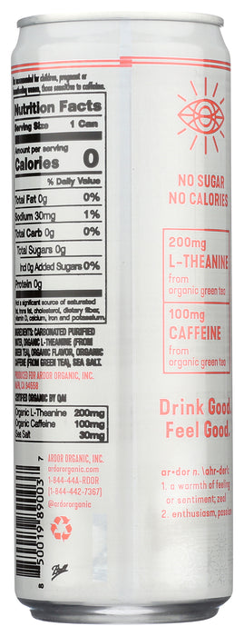 Sparkling Water Energy Drink, Pink Grapefruit, Org, 12 oz