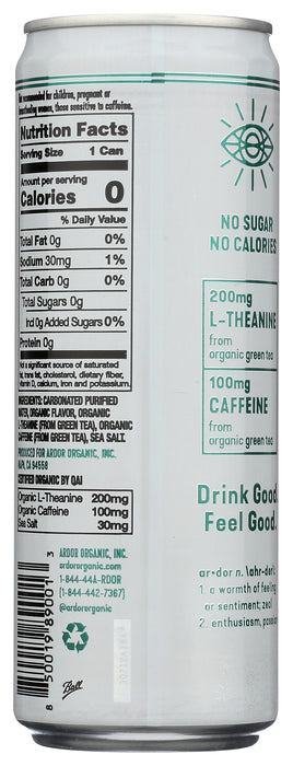 Sparkling Water Energy Drink, Cucumber Mint, Org, 12 oz