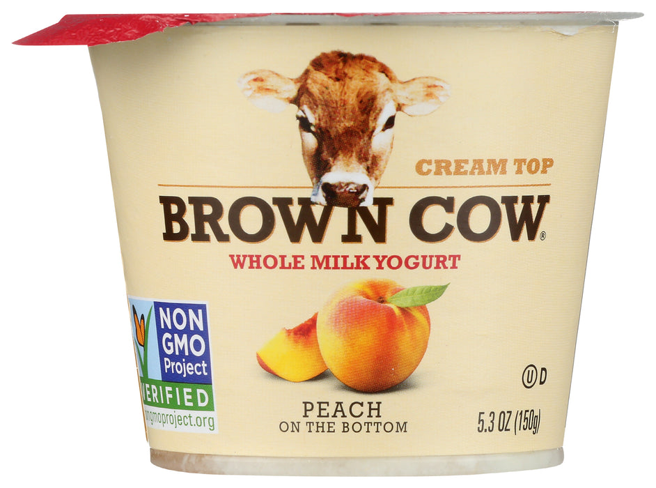 Cream Top Whole Milk Yogurt, Peach, 5.3 oz