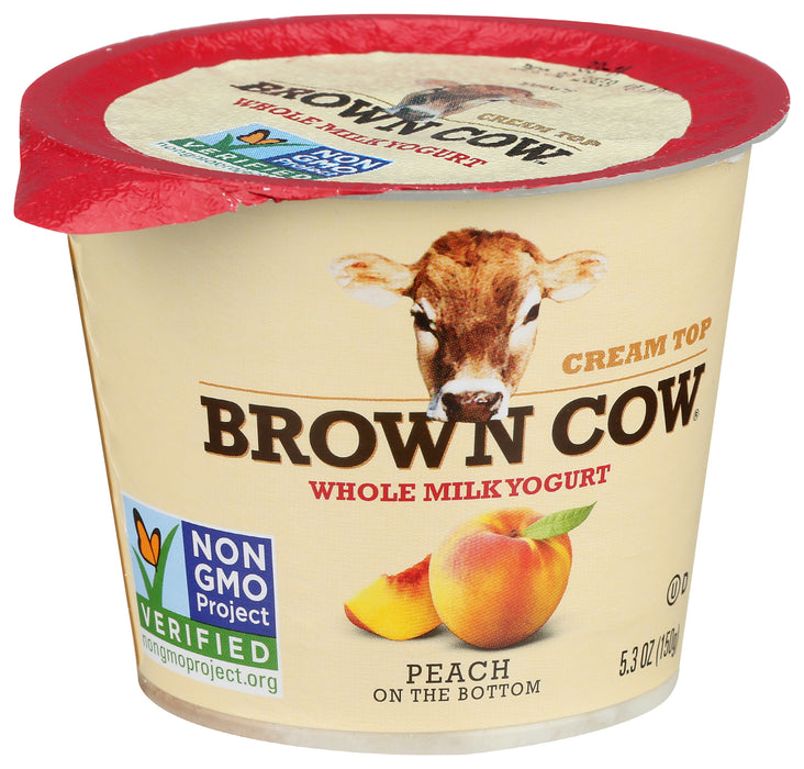 Cream Top Whole Milk Yogurt, Peach, 5.3 oz