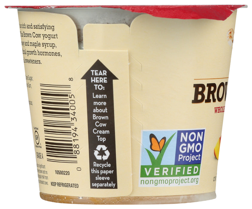 Cream Top Whole Milk Yogurt, Peach, 5.3 oz