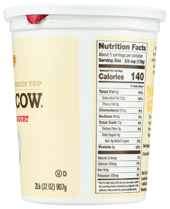 Cream Top Whole Milk Yogurt, Plain, 32 oz