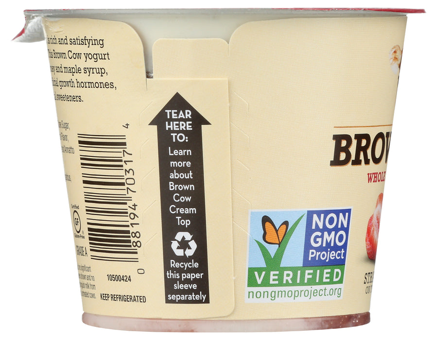 Cream Top Whole Milk Yogurt, Strawberry, 5.3 oz