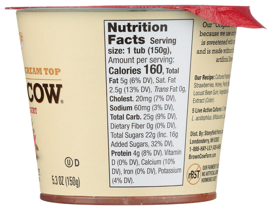 Cream Top Whole Milk Yogurt, Strawberry, 5.3 oz