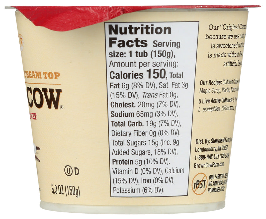 Cream Top Whole Milk Yogurt, Vanilla, 5.3 oz