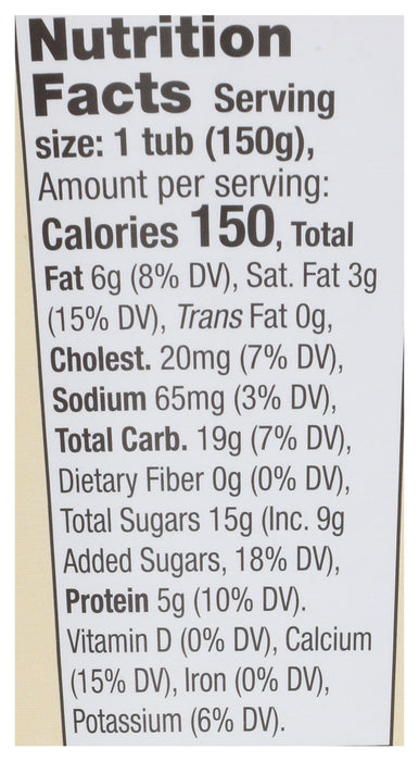 Cream Top Whole Milk Yogurt, Vanilla, 5.3 oz