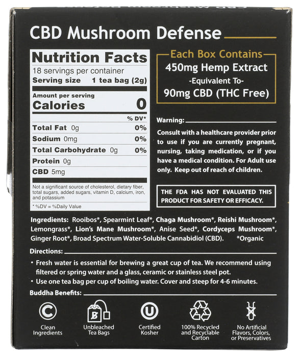 CBD Mushroom Defense Tea, 18 tbag