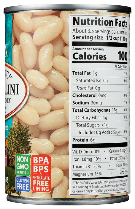 Cannellini White Kidney Beans, Org, 15 oz