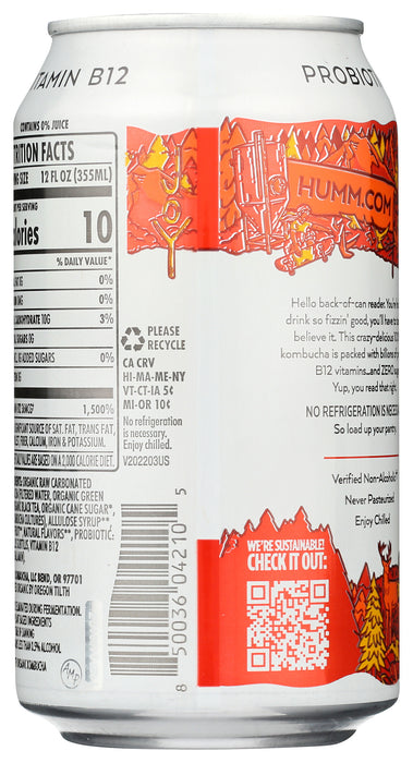 Blood Orange Kombucha, Org, 12 fl oz