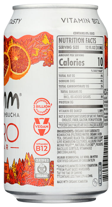 Blood Orange Kombucha, Org, 12 fl oz