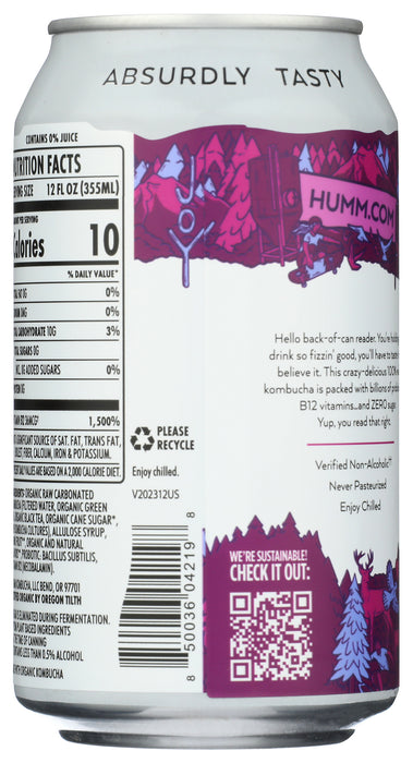 Blueberry Mint Kombucha, Org, 12 fl oz