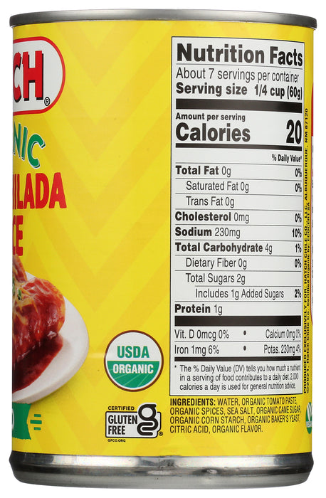 Red Enchilada Sauce Mild, Org, 15 oz