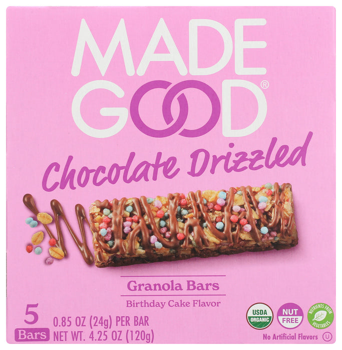 Birthday Cake Chocolate Drizzled Granola Bars, Org NF, 4.25 oz