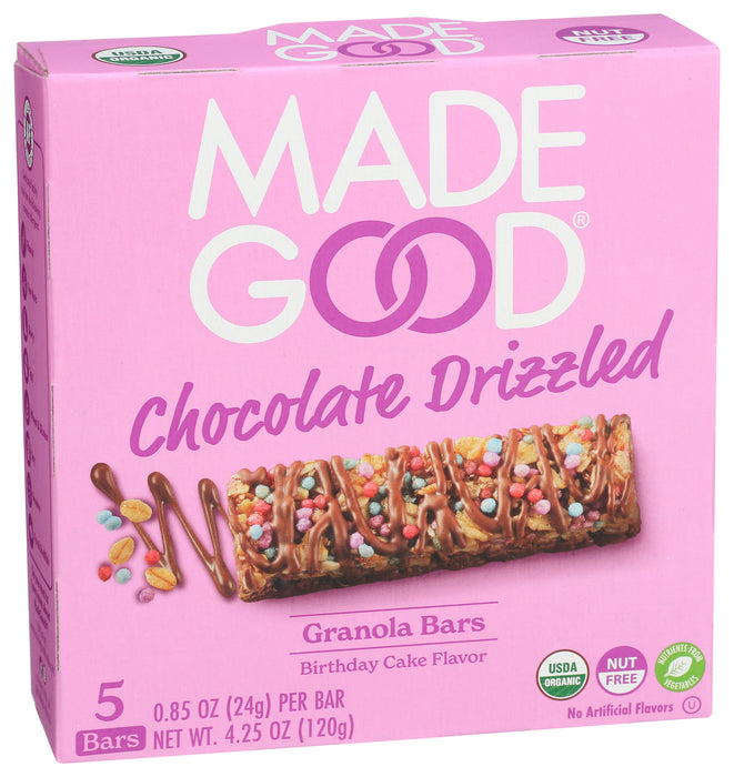 Birthday Cake Chocolate Drizzled Granola Bars, Org NF, 4.25 oz