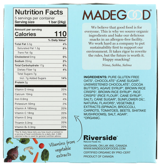 Vanilla Chocolate Drizzled Granola Bars, Org, NF, 4.25 oz