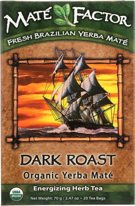 Dark Roast Yerba Mate Tea, Org, 20 tbag