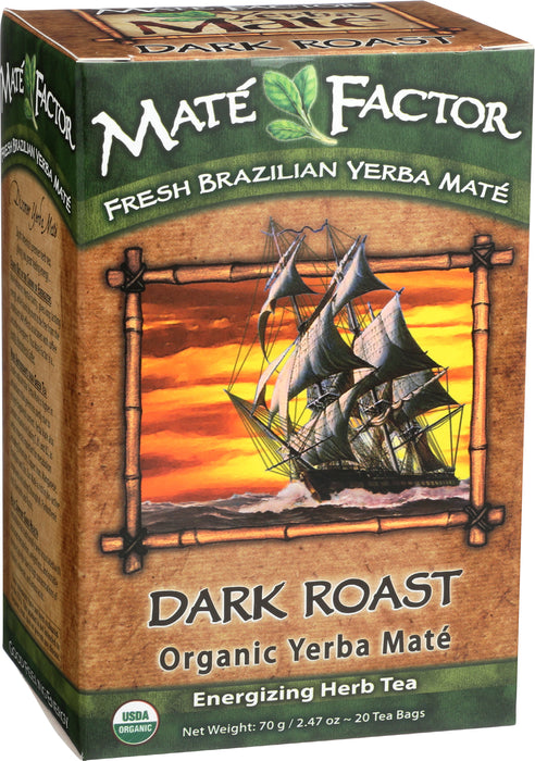 Dark Roast Yerba Mate Tea, Org, 20 tbag