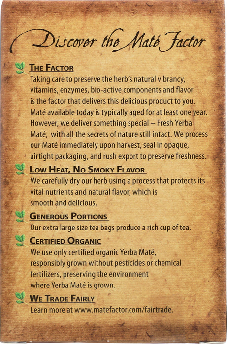 Dark Roast Yerba Mate Tea, Org, 20 tbag