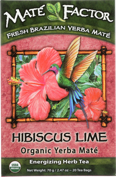Hibiscus Lime Yerba Mate Tea, Org, 20 tbag