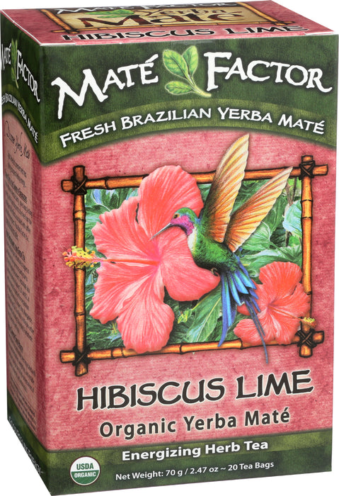 Hibiscus Lime Yerba Mate Tea, Org, 20 tbag