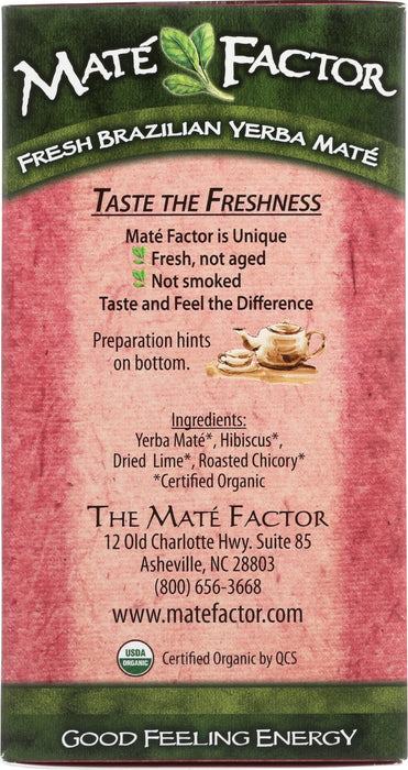 Hibiscus Lime Yerba Mate Tea, Org, 20 tbag