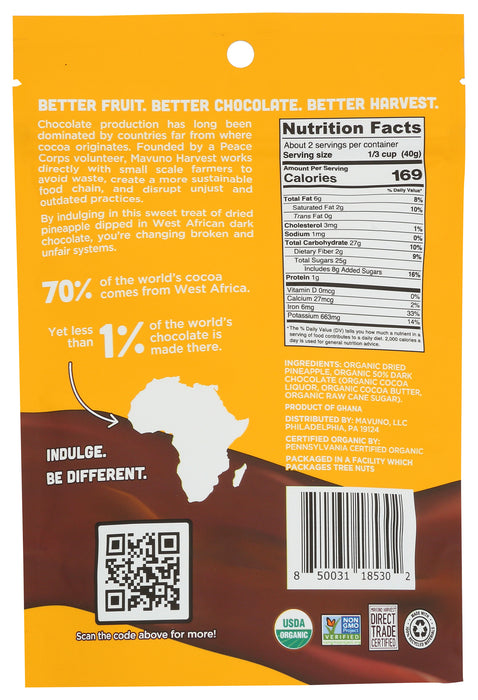 Chocolate Dipped Dried Pineapple, 3 oz