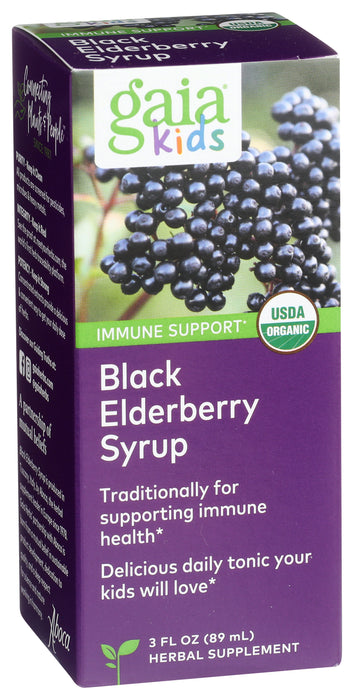 Gaiakids Black Elderberry Syrup, 3 oz