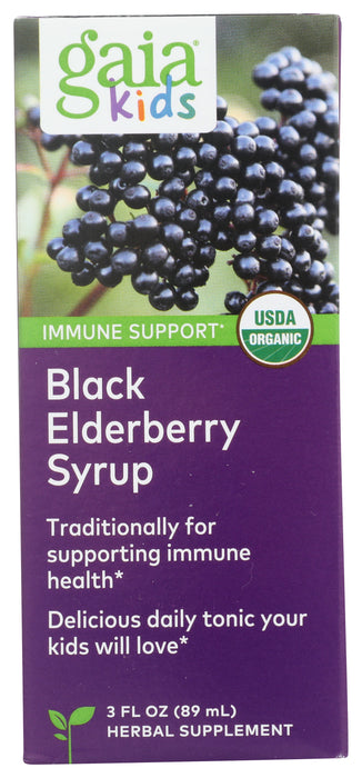 Gaiakids Black Elderberry Syrup, 3 oz