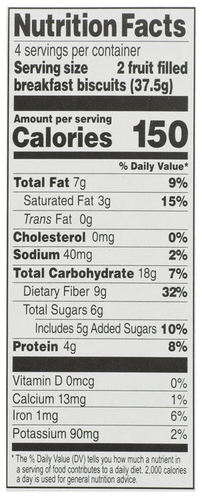 Raspberry Filled Breakfast Biscuits, Org, 5.3 oz
