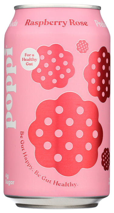 Raspberry Rose Prebiotic Soda, 12 fl oz