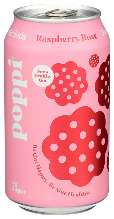 Raspberry Rose Prebiotic Soda, 12 fl oz