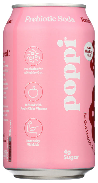 Raspberry Rose Prebiotic Soda, 12 fl oz