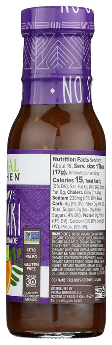 No Soy Teriyaki Sauce, Org, 8.5 oz
